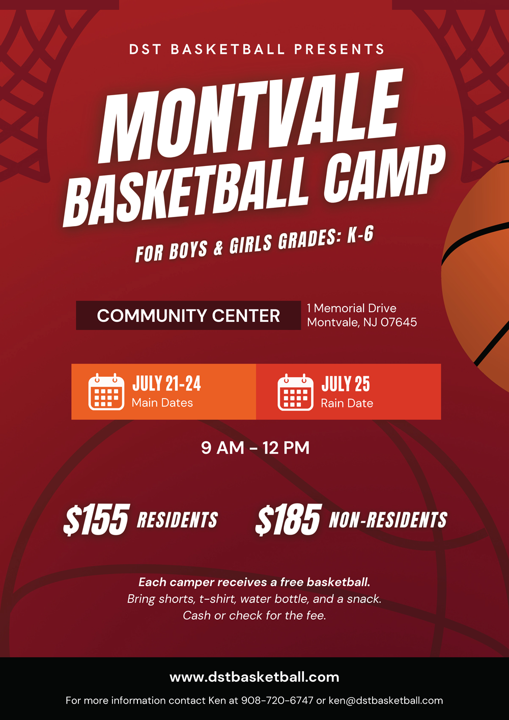 DST Montvale Basketball Camp Flyer